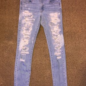Super Ripped Blue Jeans